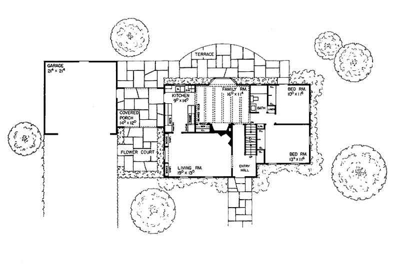 Home Plan - Floor Plan - Main Floor for Colonial House Plan #72-586 - 3 bed, 2 bath