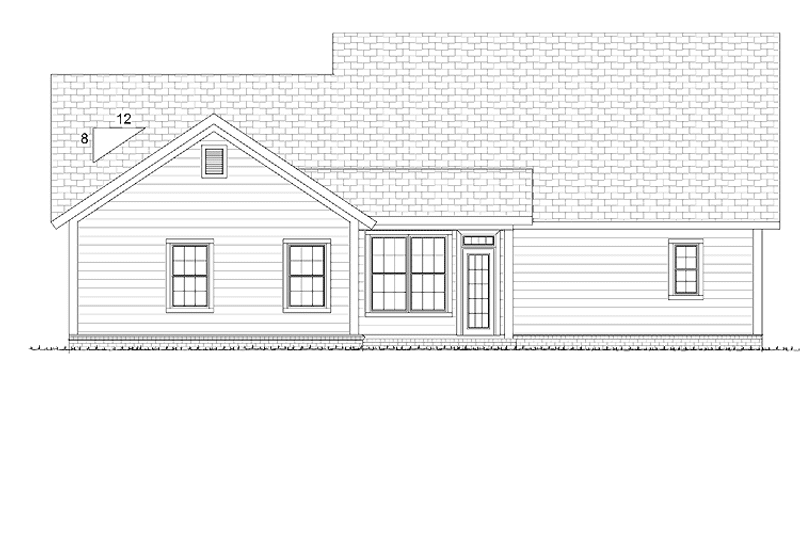 Home Plan - Exterior - Rear Elevation for Traditional House Plan #513-2132 - 3 bed, 2 bath
