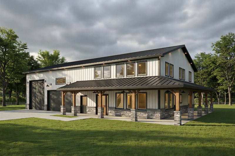 Barndominium Style House Plan - 3 Beds 2.5 Baths 2124 Sq/Ft Plan #1084-19 Exterior