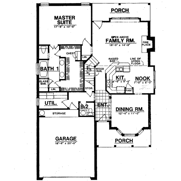 Dream House Plan - Traditional Floor Plan - Main Floor Plan #40-268