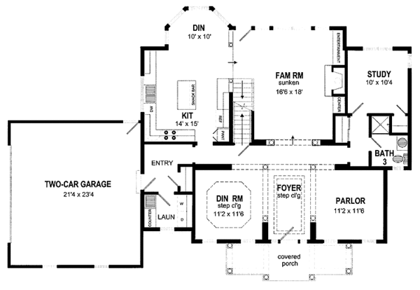 Dream House Plan - Colonial Floor Plan - Main Floor Plan #316-232