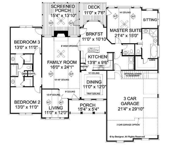 Dream House Plan - Craftsman Floor Plan - Main Floor Plan #56-682
