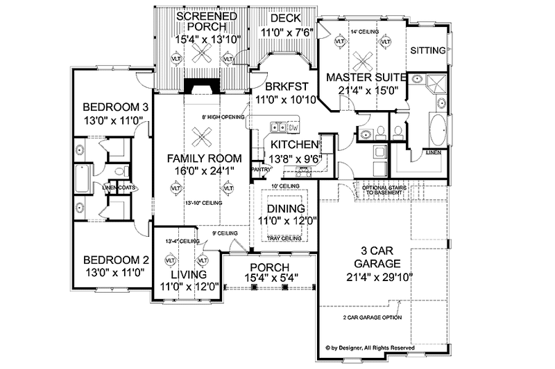 Home Plan - Floor Plan - Main Floor for Craftsman House Plan #56-682 - 3 bed, 2.5 bath