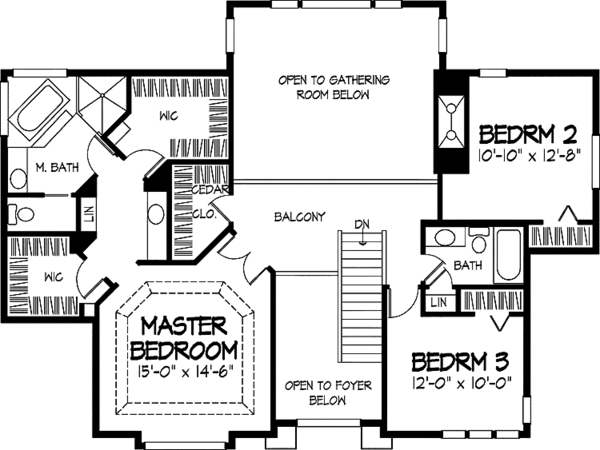 Architectural House Design - Contemporary Floor Plan - Upper Floor Plan #320-879