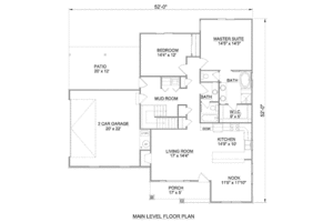 Floor Plan - Main Floor for Farmhouse House Plan #116-278 - 2 bed, 2 bath