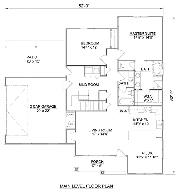 Farmhouse Floor Plan - Main Floor Plan #116-278