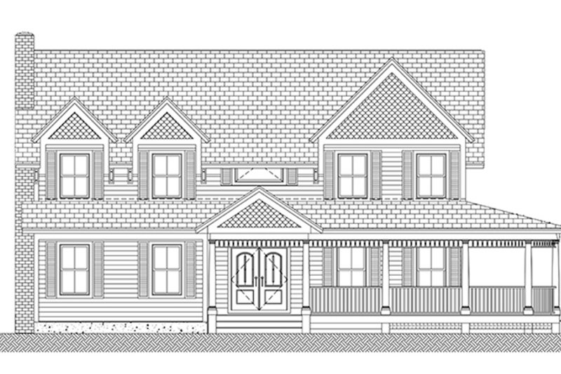 Dream House Plan - Exterior - Front Elevation 5 for Colonial House Plan #1061-6 - 3 bed, 3 bath