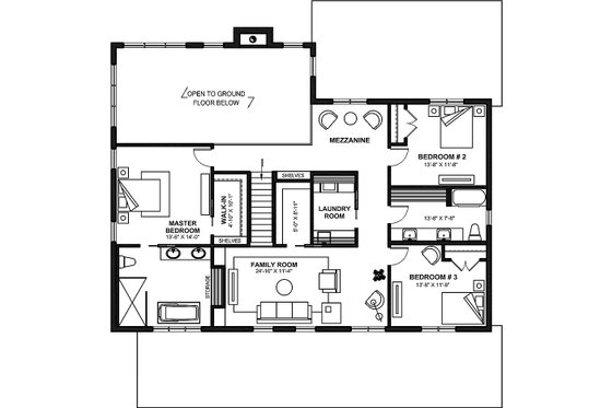 Floor Plan - Upper Floor for Farmhouse House Plan #23-2752 - 4 bed, 3 bath