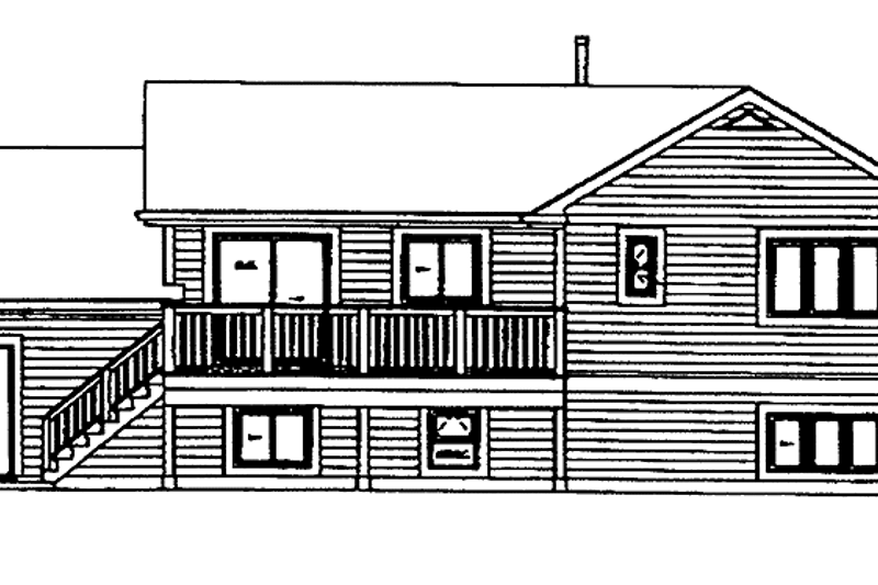 Home Plan - Exterior - Rear Elevation for Contemporary House Plan #47-863 - 3 bed, 2 bath