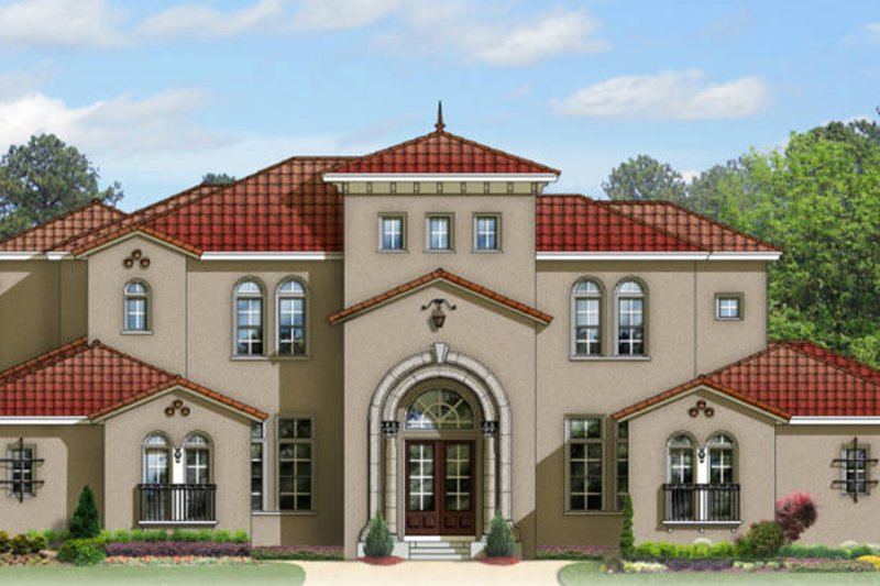 Dream House Plan - Exterior - Front Elevation 4 for Mediterranean House Plan #1058-97 - 4 bed, 4.5 bath