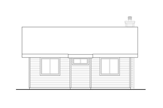 Exterior - Rear Elevation for Cottage House Plan #124-1273 - 2 bed, 1 bath
