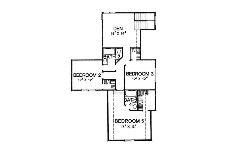 Home Plan - Floor Plan - Upper Floor for Mediterranean House Plan #472-121 - 5 bed, 4 bath