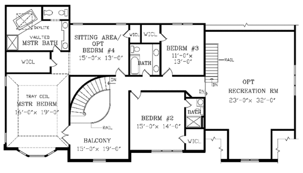 Home Plan - Traditional Floor Plan - Upper Floor Plan #314-252