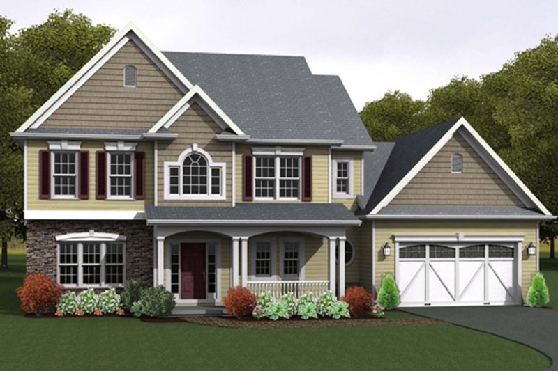 Architectural House Design - Country Exterior - Front Elevation Plan #1010-89