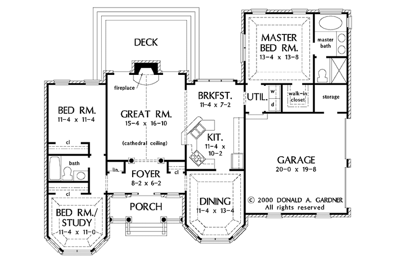 Architectural House Design - Floor Plan - Main Floor for European House Plan #929-580 - 3 bed, 2 bath