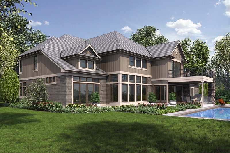 House Plan Design - Exterior - Rear Elevation 1 for Craftsman House Plan #48-973 - 4 bed, 4.5 bath