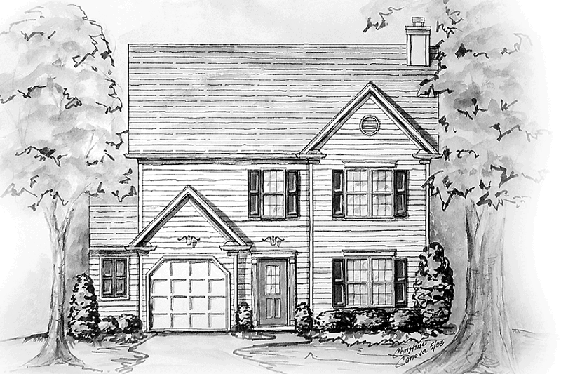 Home Plan - Colonial Exterior - Front Elevation Plan #54-190