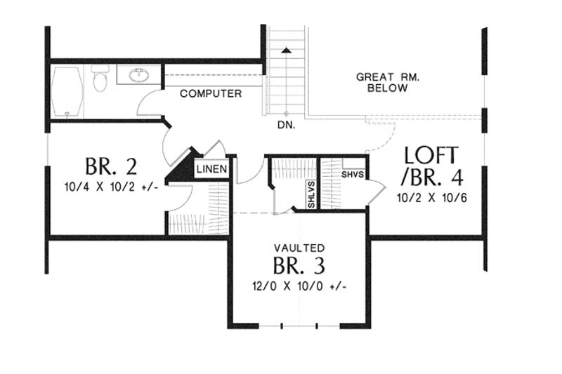 Architectural House Design - Floor Plan - Upper Floor for Craftsman House Plan #48-901 - 4 bed, 2.5 bath