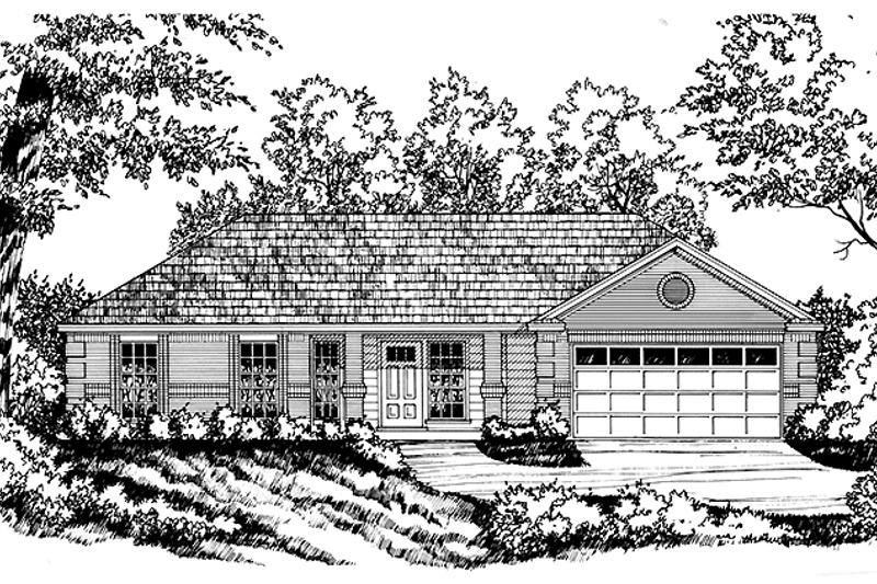 House Design - Country Exterior - Front Elevation Plan #40-507