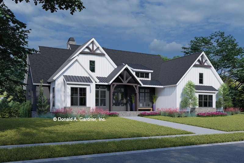 House Blueprint - Farmhouse Exterior - Front Elevation Plan #929-1186