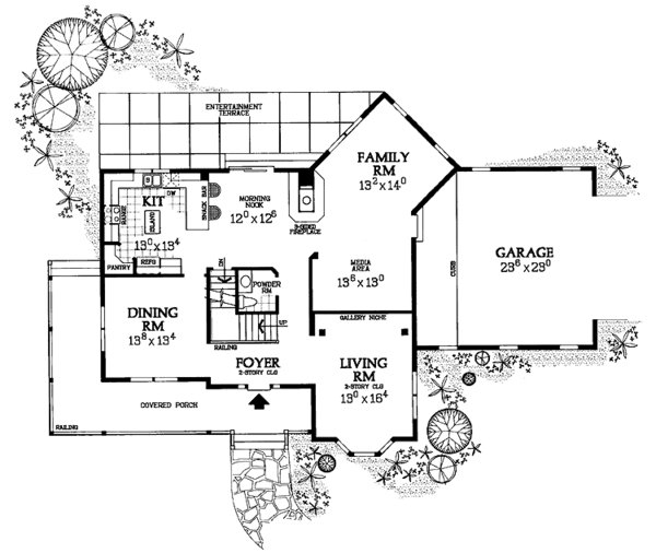 House Plan Design - Country Floor Plan - Main Floor Plan #72-1101