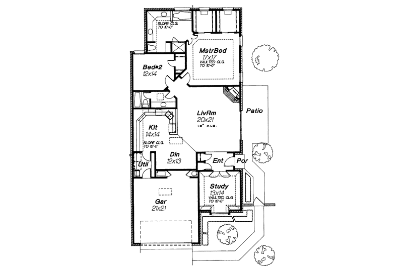 Dream House Plan - Floor Plan - Main Floor for Ranch House Plan #310-1088 - 2 bed, 2 bath