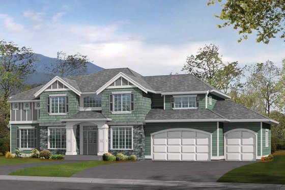 Exterior - Front Elevation 3 for Craftsman House Plan #132-324 - 3 bed, 2.5 bath