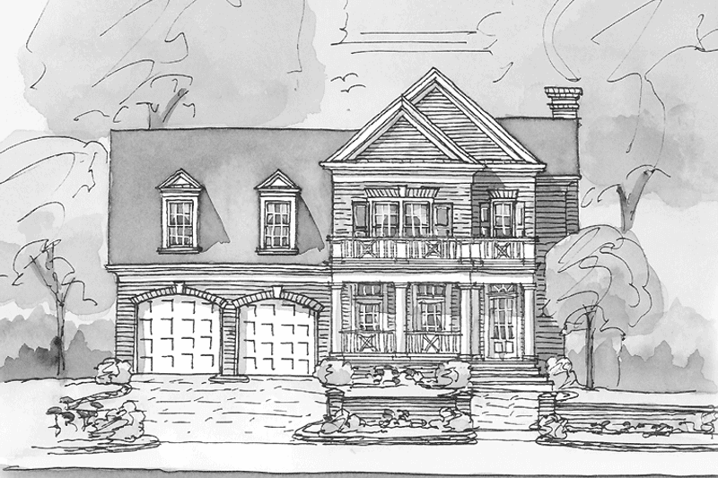 Home Plan - Exterior - Front Elevation 3 for Colonial House Plan #429-296 - 3 bed, 2.5 bath