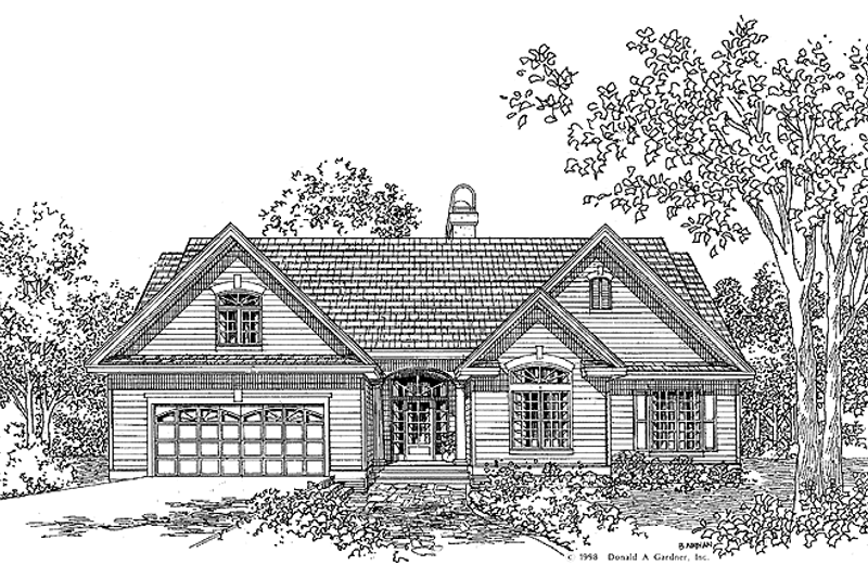 Architectural House Design - Ranch Exterior - Front Elevation Plan #929-342