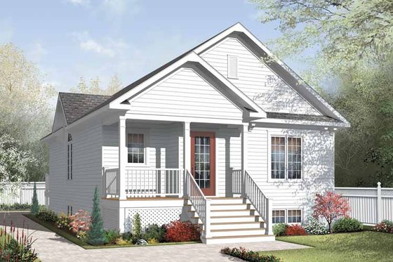 Exterior - Front Elevation 3 for Traditional House Plan #23-2376 - 2 bed, 1 bath