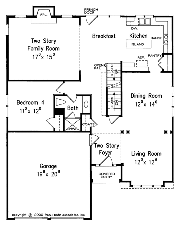Home Plan - Colonial Floor Plan - Main Floor Plan #927-628
