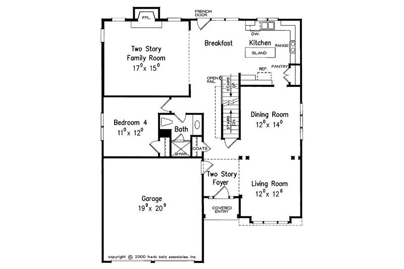Home Plan - Floor Plan - Main Floor for Colonial House Plan #927-628 - 4 bed, 3.5 bath
