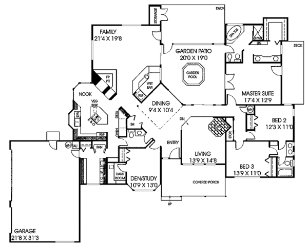 House Plan Design - European Floor Plan - Main Floor Plan #60-867