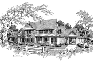 House Blueprint - Country Exterior - Front Elevation Plan #952-101