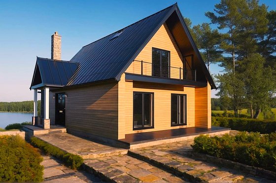 Exterior - Rear Elevation for Cottage House Plan #3-346 - 3 bed, 2 bath