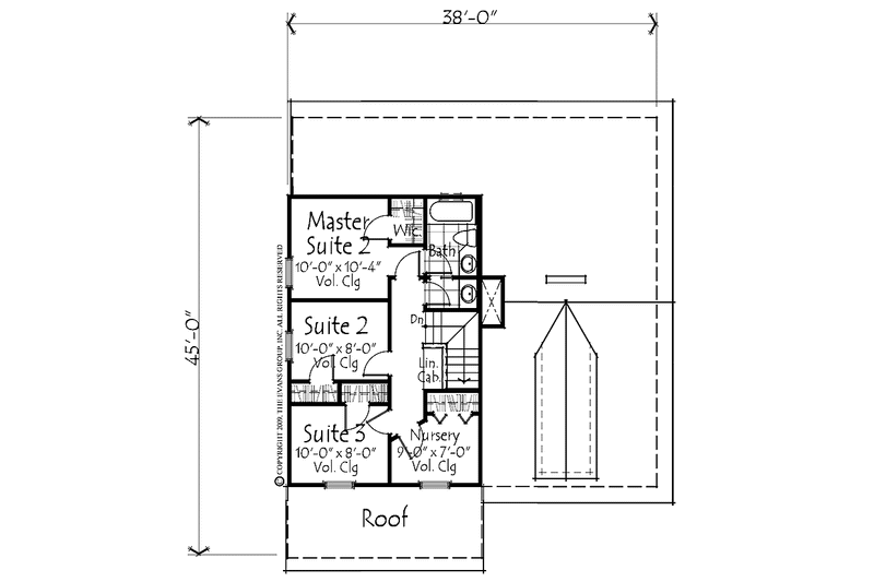 House Blueprint - Floor Plan - Upper Floor for Country House Plan #1007-15 - 5 bed, 2 bath