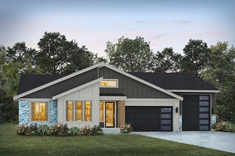 House Blueprint - Contemporary Exterior - Front Elevation Plan #569-90