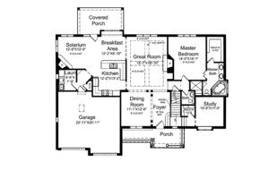 Floor Plan - Main Floor for Traditional House Plan #46-824 - 4 bed, 2.5 bath