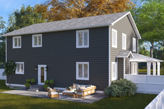 Exterior - Rear Elevation for Farmhouse House Plan #1060-250 - 3 bed, 2.5 bath