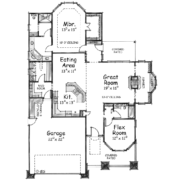 Home Plan - Craftsman Floor Plan - Main Floor Plan #20-1376