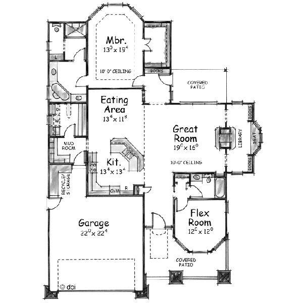 Architectural House Design - Craftsman Floor Plan - Main Floor Plan #20-1376