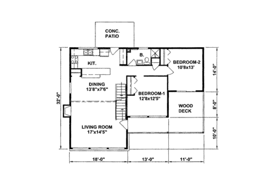Floor Plan - Main Floor House Plan #116-224 - 3 bed, 2.5 bath