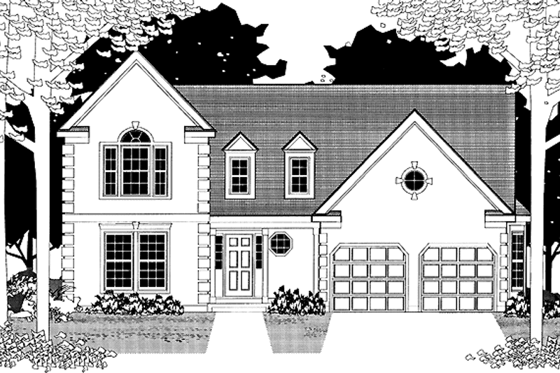 Architectural House Design - Exterior - Front Elevation 3 for Colonial House Plan #1053-32 - 4 bed, 2.5 bath