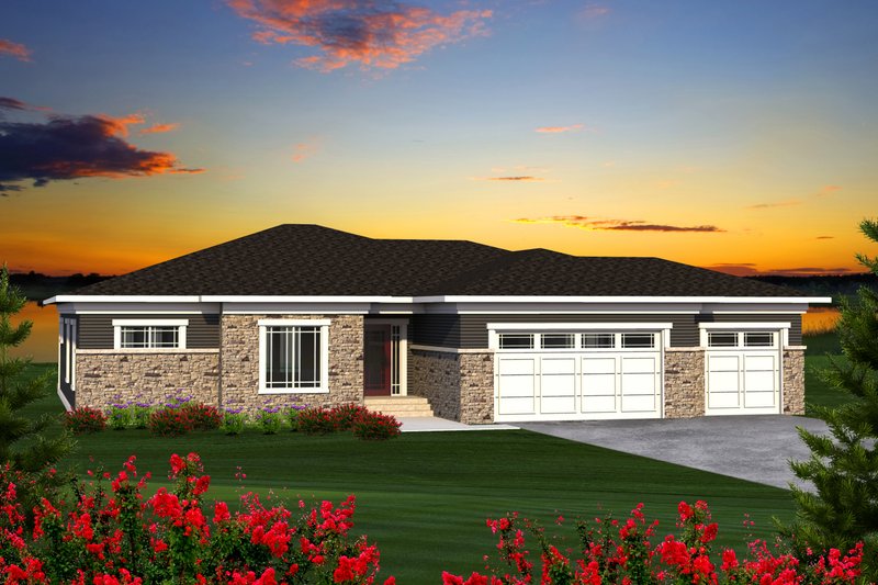 Dream House Plan - Ranch Exterior - Front Elevation Plan #70-1197