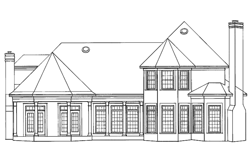 Dream House Plan - Exterior - Rear Elevation for Traditional House Plan #952-95 - 4 bed, 3.5 bath