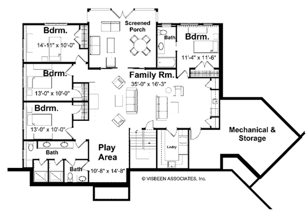 House Plan Design - European Floor Plan - Lower Floor Plan #928-100