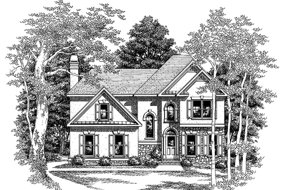 Exterior - Front Elevation 3 for Mediterranean House Plan #927-228 - 3 bed, 2.5 bath