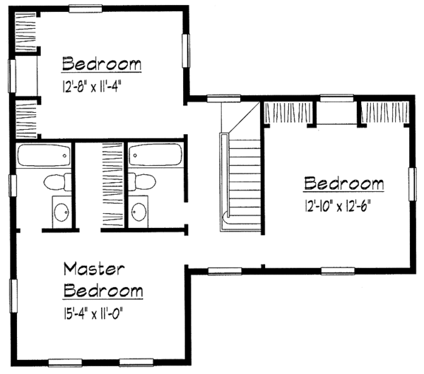 Architectural House Design - Victorian Floor Plan - Upper Floor Plan #1051-2