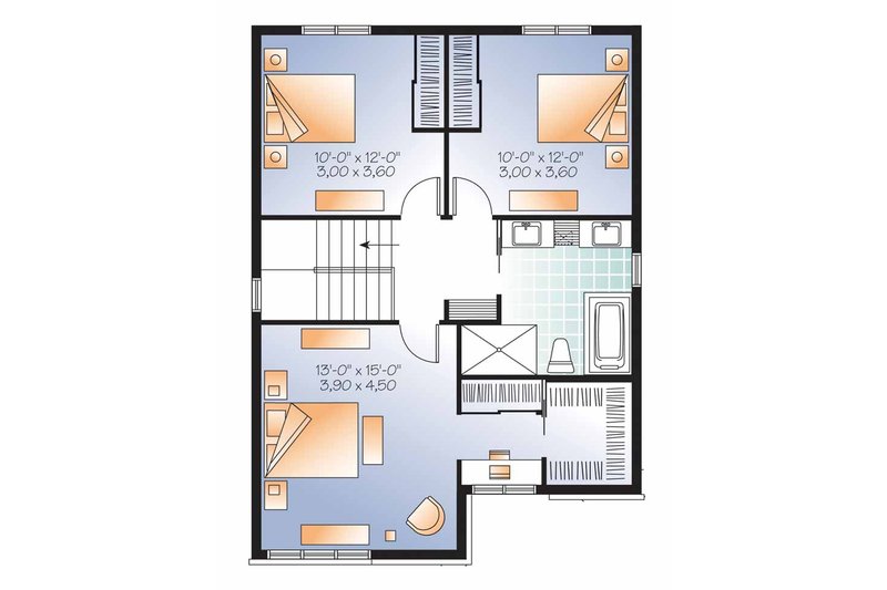 Dream House Plan - Floor Plan - Upper Floor for Contemporary House Plan #23-2553 - 3 bed, 1.5 bath