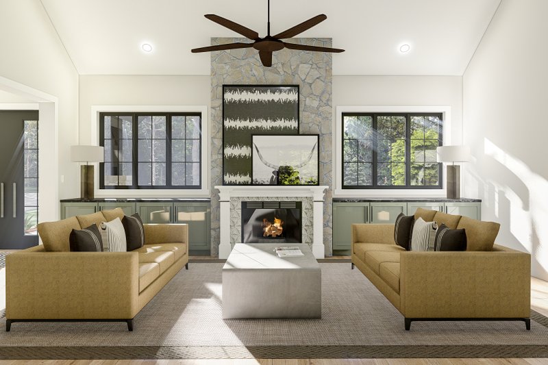 Architectural House Design - Interior - Family Room for Barndominium House Plan #455-315 - 3 bed, 2.5 bath